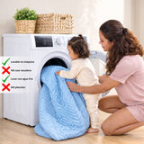 Combo Protector de Colchón y de Almohada Semiantifluido Azul Celeste para Colchón Doble 140 X 190 Cm Semi-Antifluido