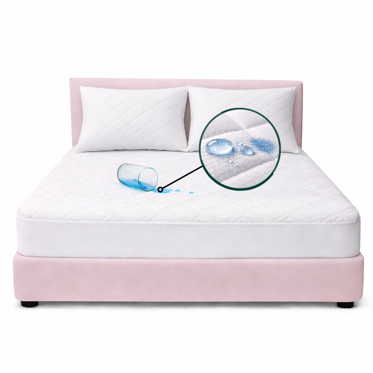 Combo Protector de Colchón y de Almohada Semiantifluido Blanco para Colchón Doble 140 X 190 Cm Semi-Antifluido