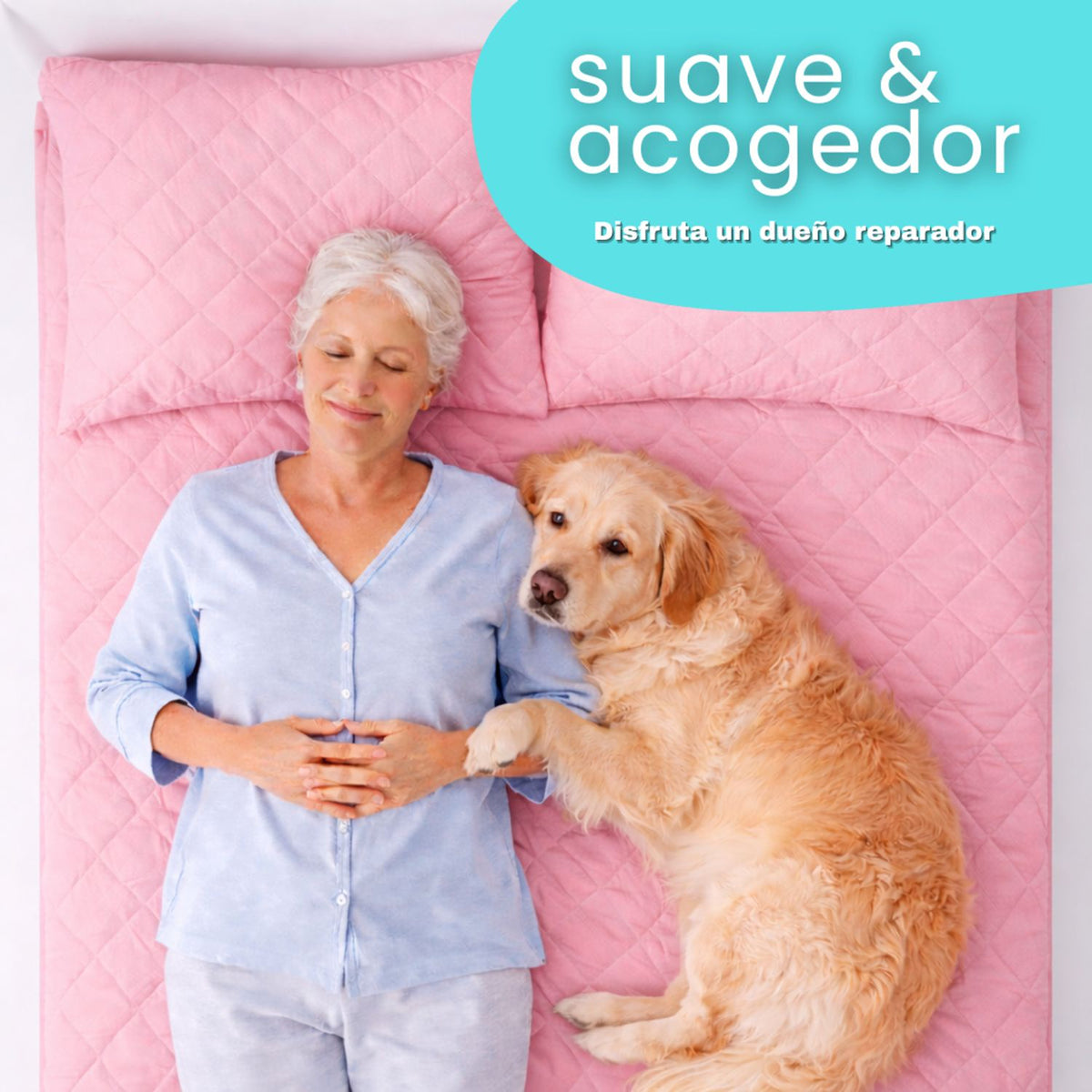 Combo Protector de Colchón y de Almohada Semiantifluido Rosado para Colchón Doble 140 X 190 Cm Semi-Antifluido