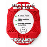 Combo Protector de Colchón y de Almohada Semiantifluido Rojo para Colchón Doble 140 X 190 Cm Semi-Antifluido