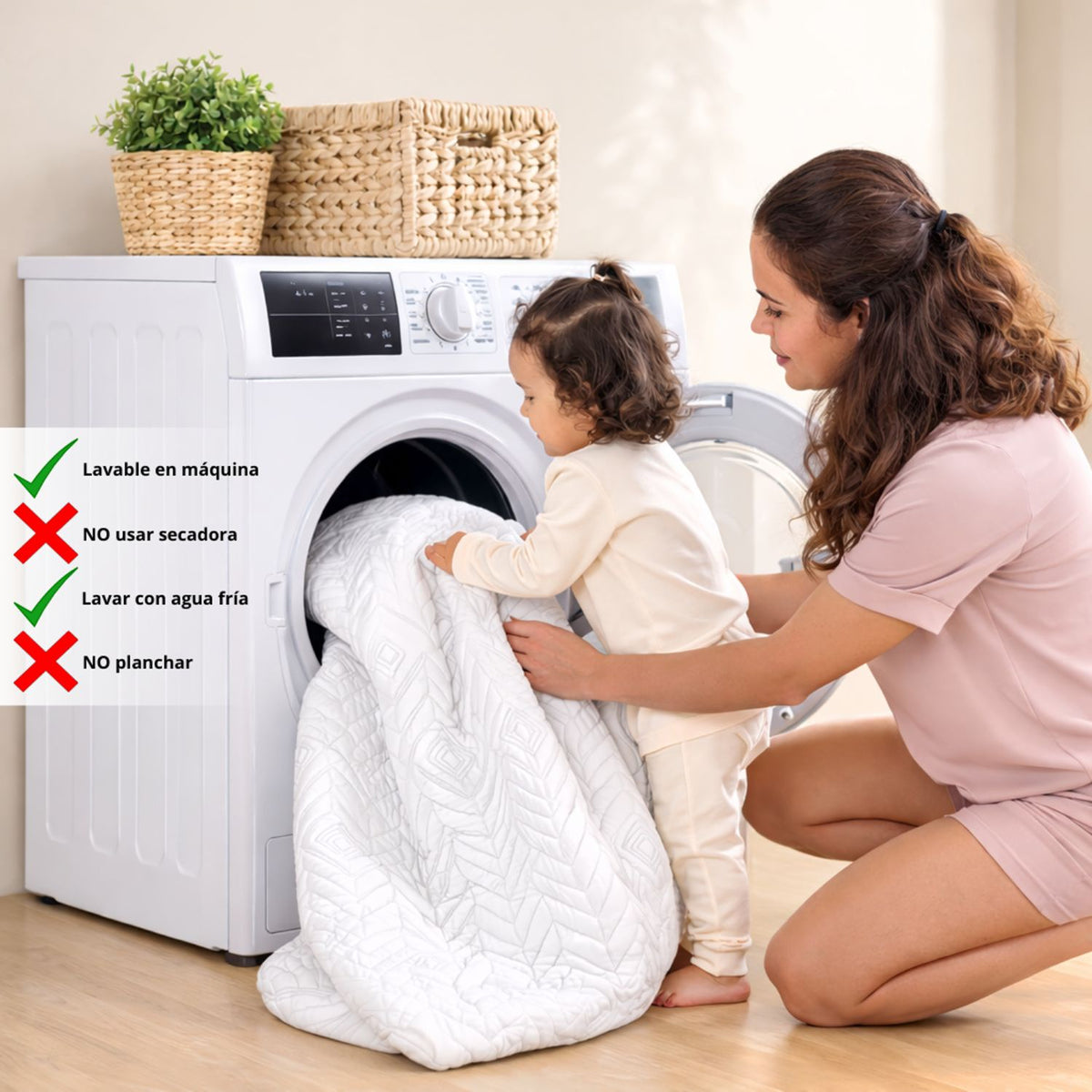 Combo Protector de Colchón y de Almohada Semiantifluido Blanco para Colchón Queen 160 X 190 Cm Semi-Antifluido