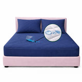 Combo Protector de Colchón y de Almohada Semiantifluido Azul para Colchón King 200 X 200 Cm Semi-Antifluido