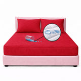 Combo Protector de Colchón y de Almohada Semiantifluido Rojo para Colchón King 200 X 200 Cm Semi-Antifluido
