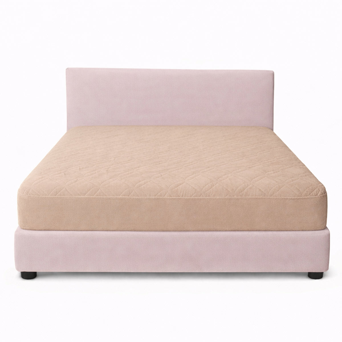 Protector de Colchón Acolchado Beige para Colchón King 200 X 200 Cm