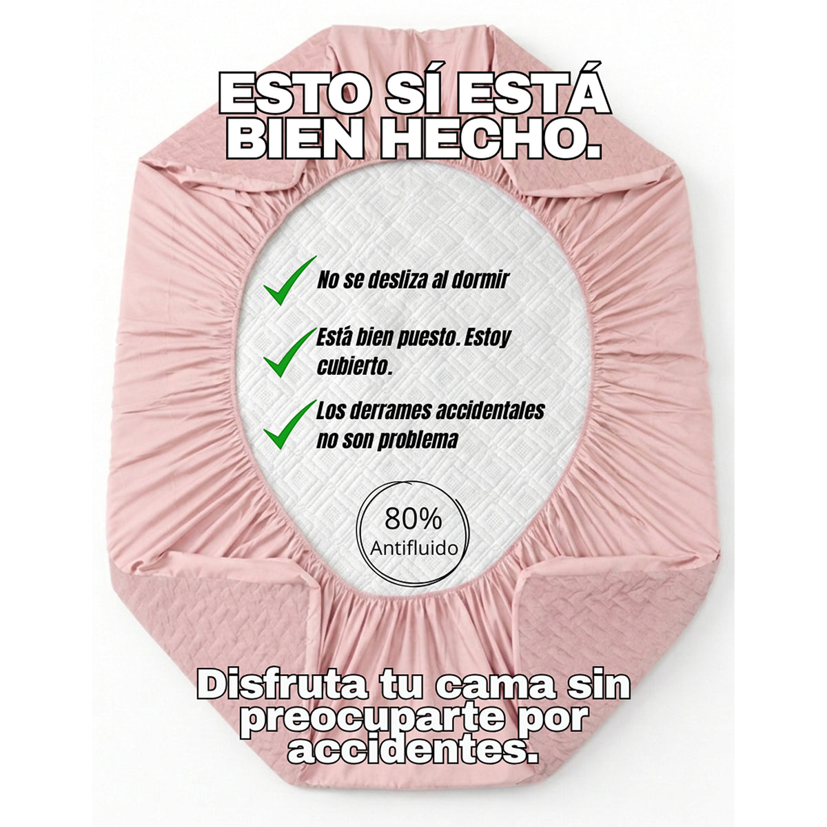 Protector de Colchón Semiantifluido Rosado para Colchón Sencillo 100 X 190 Cm Semi-Antifluido