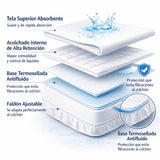 Protector de Colchón Semiantifluido Beige para Colchón King 200 X 200 Cm Semi-Antifluido