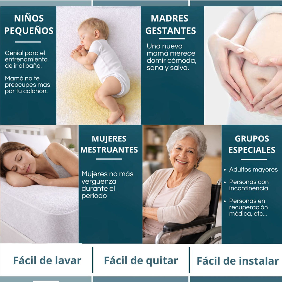 Combo Protector de Colchón y de Almohada Terry Blanco para Colchón Semidoble 120 X 190 Cm Impermeable