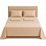Combo Protector de Colchón y Juego de Sábanas Beige para Colchón Semidoble 120 X 190 Cm