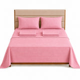 Combo Protector de Colchón y Juego de Sábanas Rosado para Colchón Doble 140 X 190 Cm