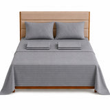Combo Protector de Colchón y Juego de Sábanas Gris para Colchón King 200 X 200 Cm