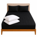 Combo Protector de Colchón y Almohadas Siliconada Negro para Colchón Doble 140 X 190 Cm