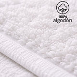 Tapete de Baño Hotelero Blanco 60x50cm Rectangular Medio Suave Fondo Entero Antideslizante