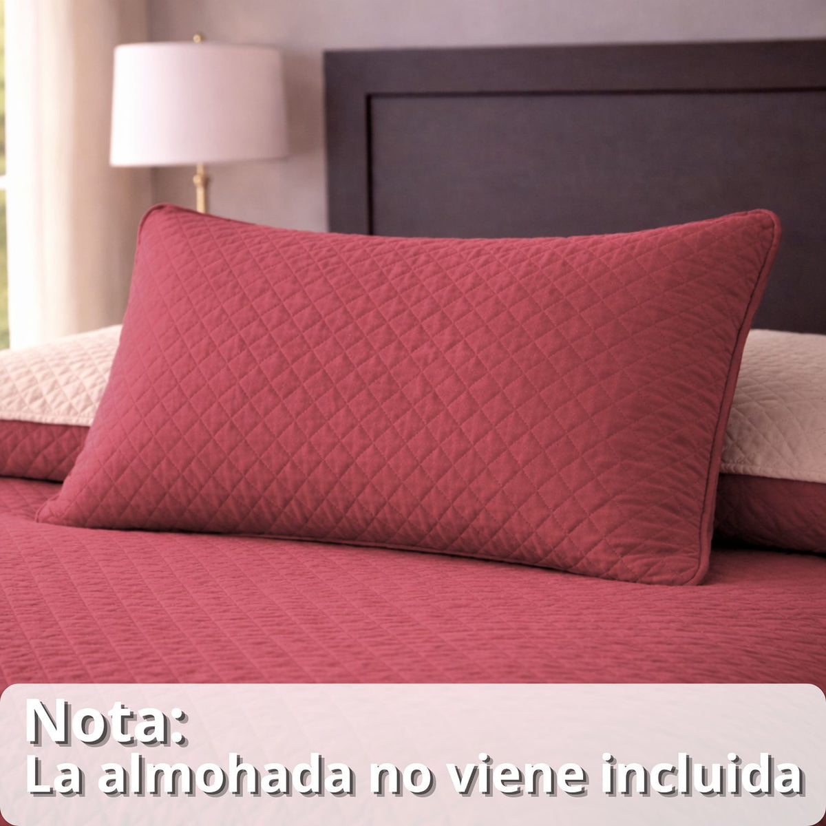 Colcha Doble Faz Camel y Palo de Rosa 260x230cm para Colchón King 200 X 200 Cm Sin Acolchado Sin Relleno Fondo Entero