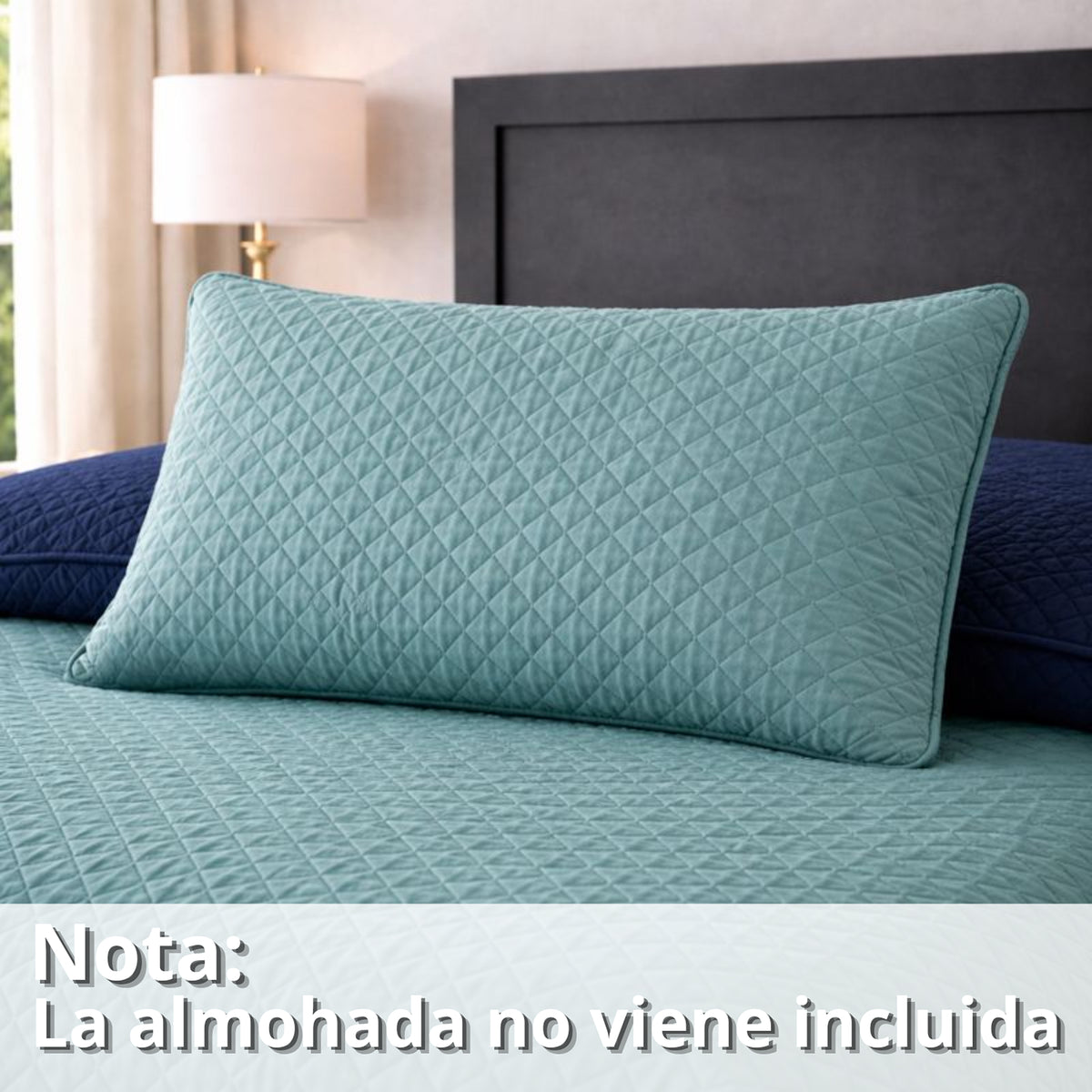 Colcha Doble Faz Verde y Azul 260x230cm para Colchón King 200 X 200 Cm Sin Acolchado Sin Relleno Fondo Entero