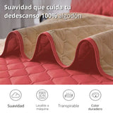 Colcha Doble Faz Camel y Palo de Rosa 160x220cm para Colchón Sencillo 100 X 190 Cm Sin Acolchado Sin Relleno Fondo Entero
