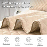 Colcha Beige 180x220cm para Colchón Semidoble 120 X 190 Cm Sin Acolchado Sin Relleno Fondo Entero