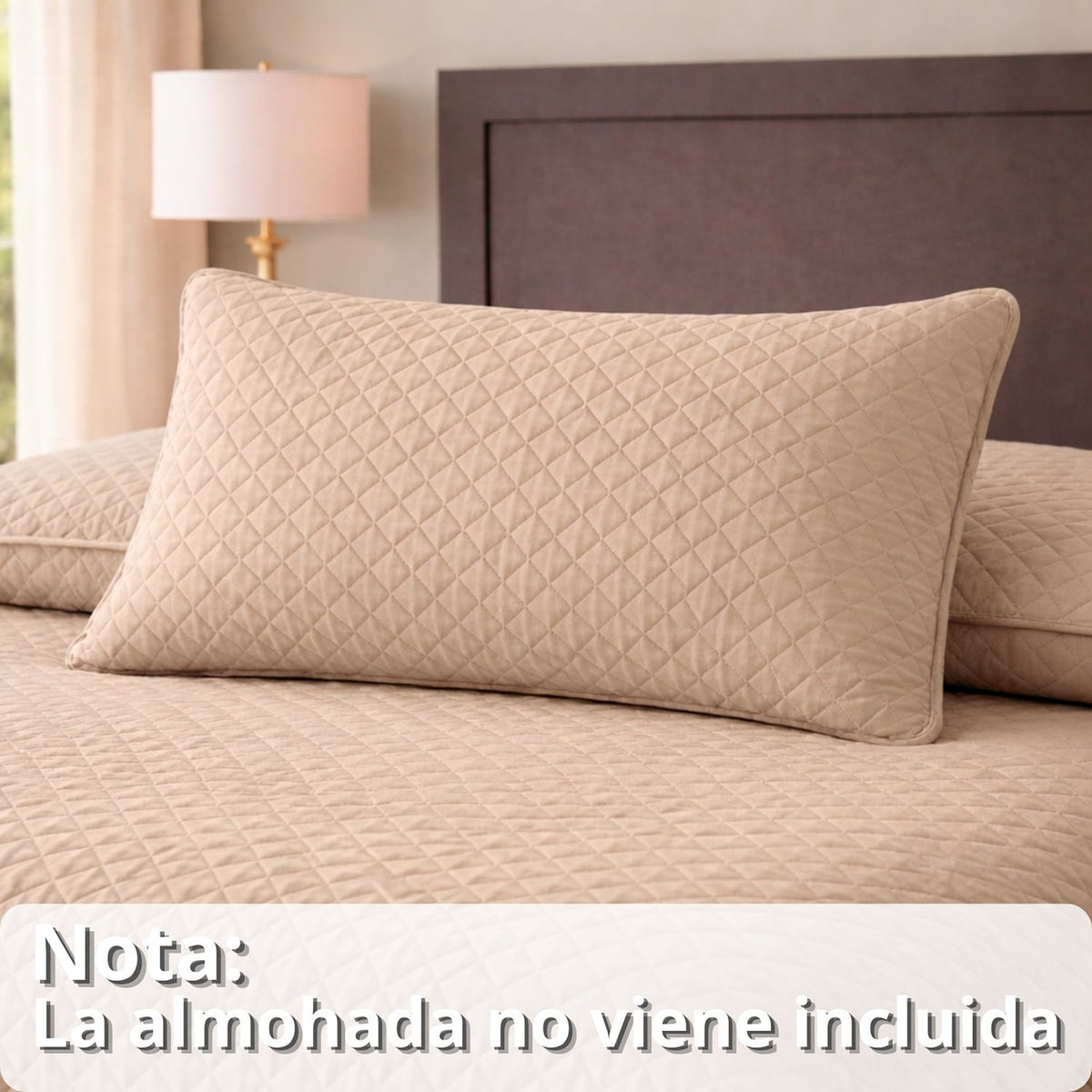 Colcha Beige 180x220cm para Colchón Semidoble 120 X 190 Cm Sin Acolchado Sin Relleno Fondo Entero
