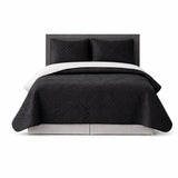 Colcha Doble Faz Negro y Blanco 180x220cm para Colchón Semidoble 120 X 190 Cm Sin Acolchado Sin Relleno Fondo Entero