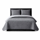 Colcha Doble Faz Gris y Gris Oscuro 200x220cm para Colchón Doble 140 X 190 Cm Sin Acolchado Sin Relleno Fondo Entero