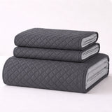 Colcha Doble Faz Gris y Gris Oscuro 200x220cm para Colchón Doble 140 X 190 Cm Sin Acolchado Sin Relleno Fondo Entero