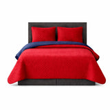 Colcha Doble Faz Rojo y Azul 200x220cm para Colchón Doble 140 X 190 Cm Sin Acolchado Sin Relleno Fondo Entero