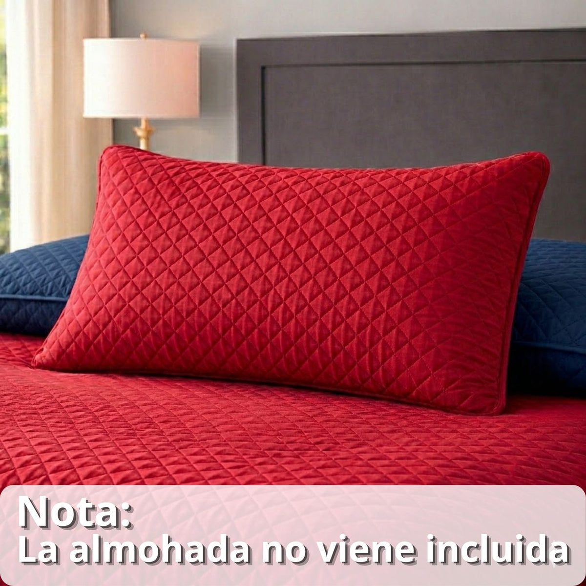 Colcha Doble Faz Rojo y Azul 200x220cm para Colchón Doble 140 X 190 Cm Sin Acolchado Sin Relleno Fondo Entero