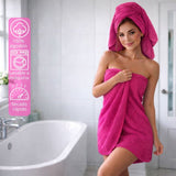 Toalla de Cuerpo Fucsia 140x70cm Fondo Entero Medio Suave 400gr con Secado Rápido y Alta Absorción