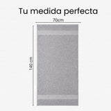 Toalla de Cuerpo Gris 140x70cm Fondo Entero Medio Suave 400gr con Secado Rápido y Alta Absorción