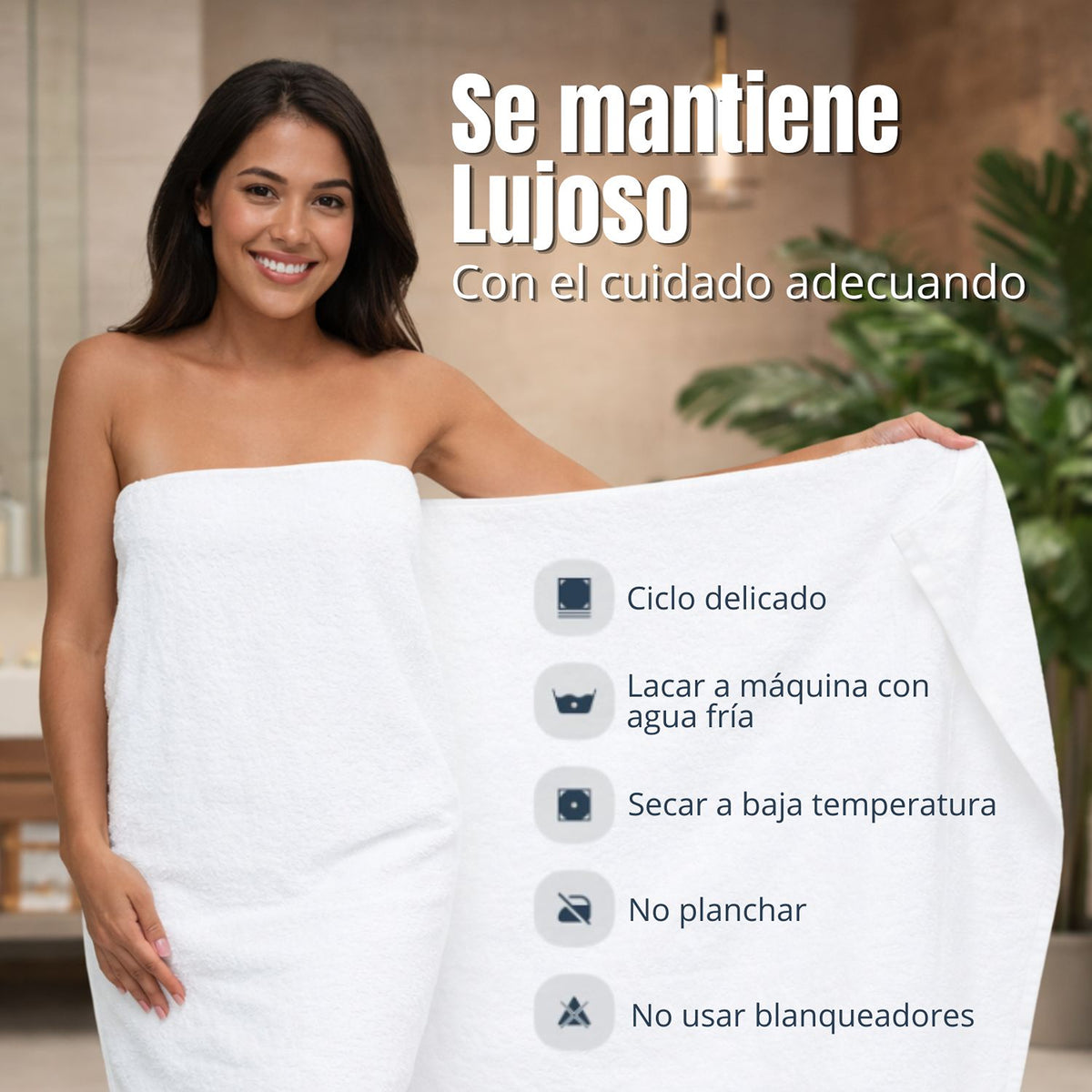 Toalla de Cuerpo Hotelera Blanco 140x70cm Fondo Entero Medio Suave 500gr con Secado Rápido y Alta Absorción