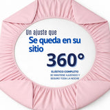 Juego de Sábanas Rosado para Colchón Sencillo 100 X 190 Cm Fondo Entero Con Elastico para la Sábana