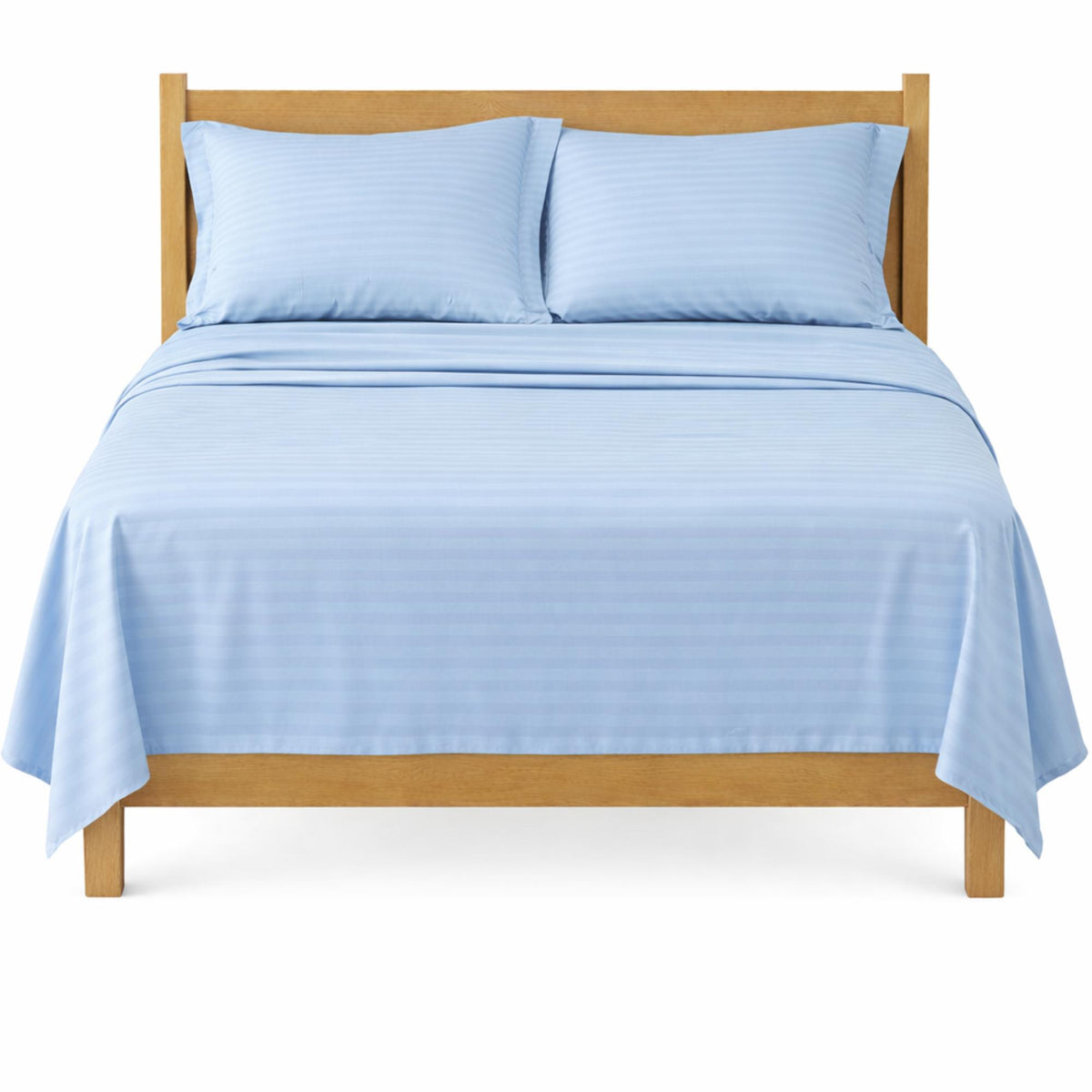Juego de Sábanas Azul Celeste para Colchón Semidoble 120 X 190 Cm Fondo Entero Con Elastico para la Sábana