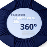 Juego de Sábanas Azul para Colchón Semidoble 120 X 190 Cm Fondo Entero Con Elastico para la Sábana
