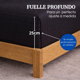 Juego de Sábanas Negra para Colchón Semidoble 120 X 190 Cm Fondo Entero Con Elastico para la Sábana
