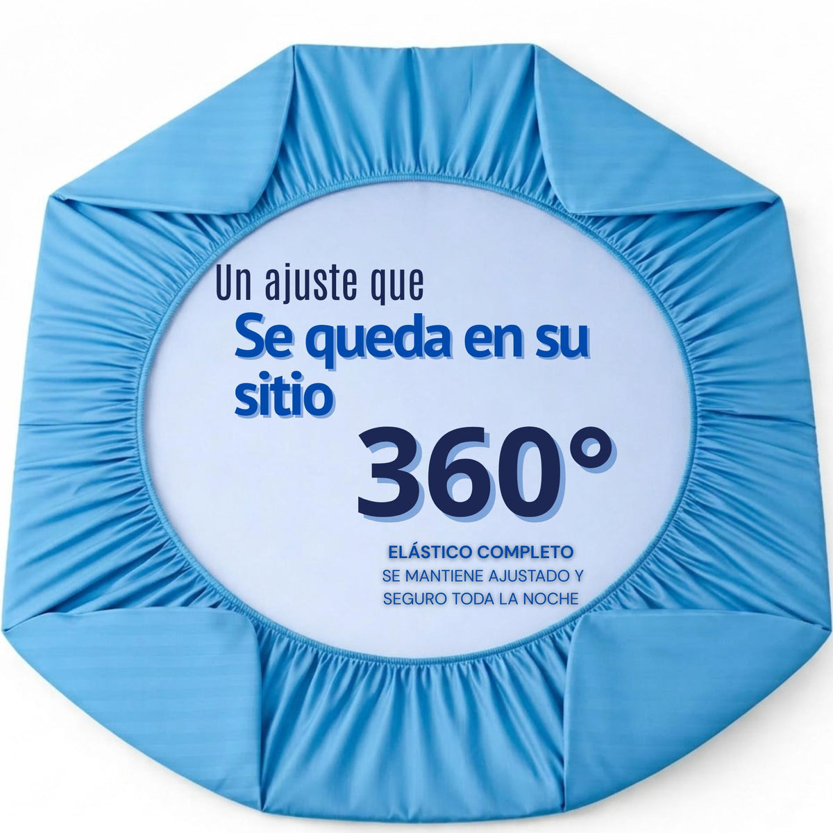 Juego de Sábanas Azul Celeste para Colchón Doble 140 X 190 Cm Fondo Entero Con Elastico para la Sábana