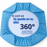 Juego de Sábanas Azul Celeste para Colchón Doble 140 X 190 Cm Fondo Entero Con Elastico para la Sábana