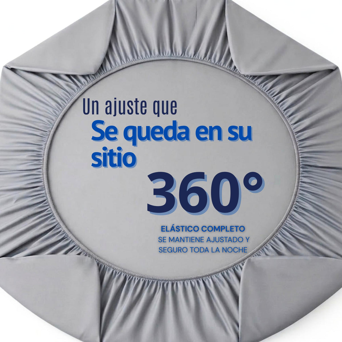 Juego de Sábanas Gris para Colchón Doble 140 X 190 Cm Fondo Entero Con Elastico para la Sábana