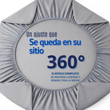 Juego de Sábanas Gris para Colchón Doble 140 X 190 Cm Fondo Entero Con Elastico para la Sábana