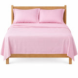 Juego de Sábanas Rosado para Colchón Doble 140 X 190 Cm Fondo Entero Con Elastico para la Sábana