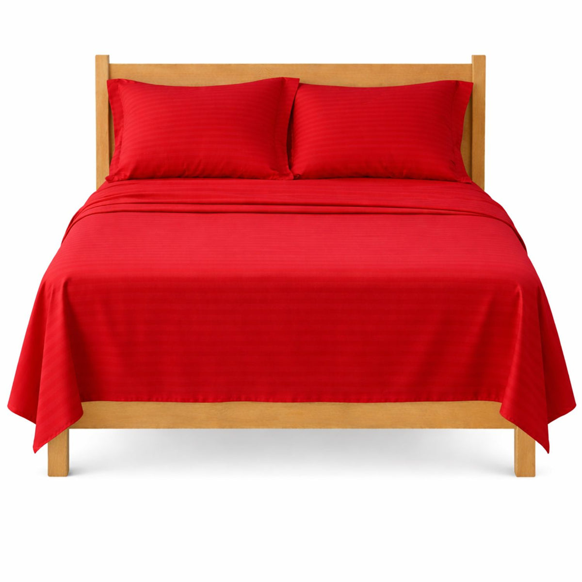 Juego de Sábanas Rojo para Colchón Doble 140 X 190 Cm Fondo Entero Con Elastico para la Sábana