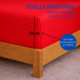 Juego de Sábanas Rojo para Colchón Doble 140 X 190 Cm Fondo Entero Con Elastico para la Sábana