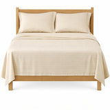 Juego de Sábanas Beige para Colchón Queen 160 X 190 Cm Fondo Entero Con Elastico para la Sábana
