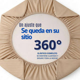 Juego de Sábanas Beige para Colchón Queen 160 X 190 Cm Fondo Entero Con Elastico para la Sábana