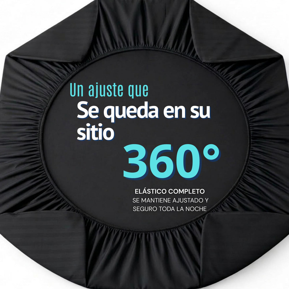 Juego de Sábanas Negra para Colchón Queen 160 X 190 Cm Fondo Entero Con Elastico para la Sábana