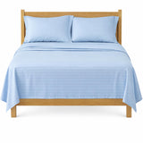 Juego de Sábanas Azul Celeste para Colchón King 200 X 200 Cm Fondo Entero Con Elastico para la Sábana