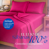 Juego de Sábanas Fucsia para Colchón King 200 X 200 Cm Fondo Entero Con Elastico para la Sábana
