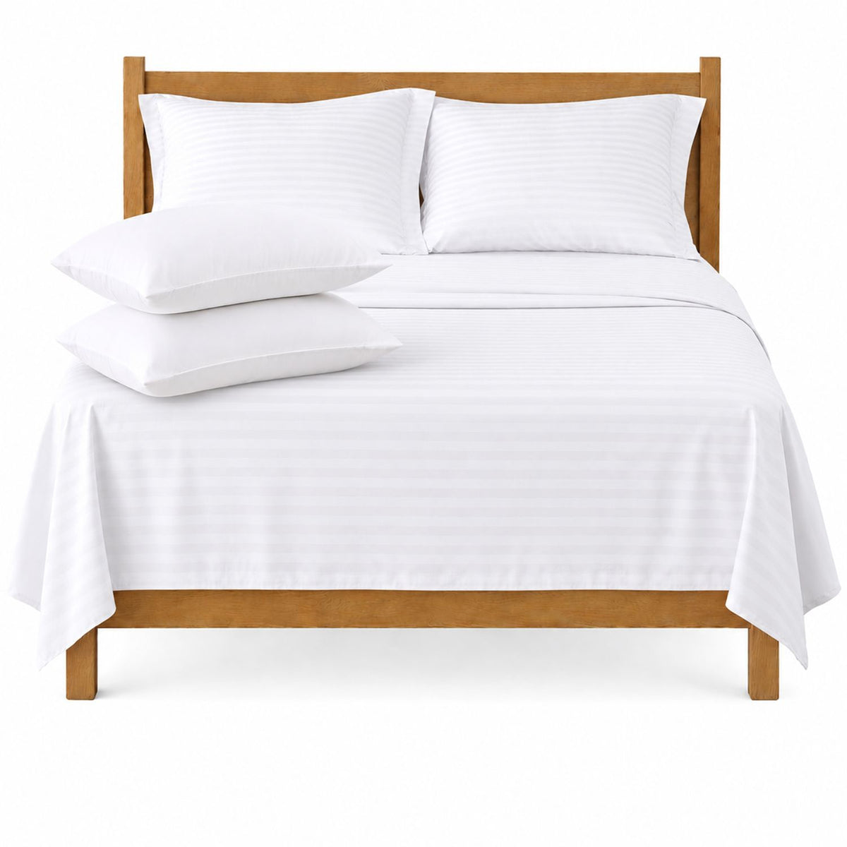 Combo Juego de Sábanas y Almohada Blanco para Colchón Semidoble 120 X 190 Cm Fondo Entero Con Elastico para la Sábana