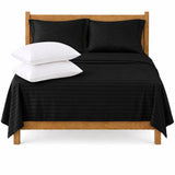 Combo Juego de Sábanas y Almohada Negro para Colchón Queen 160 X 190 Cm Fondo Entero Con Elastico para la Sábana