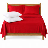 Combo Juego de Sábanas y Almohada Rojo para Colchón Queen 160 X 190 Cm Fondo Entero Con Elastico para la Sábana