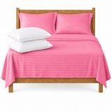 Combo Juego de Sábanas y Almohada Rosado para Colchón King 200 X 200 Cm Fondo Entero Con Elastico para la Sábana