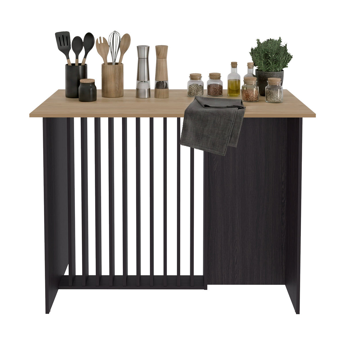 Isla de Cocina Alé Wengue Fresno 120x90cm Moderno